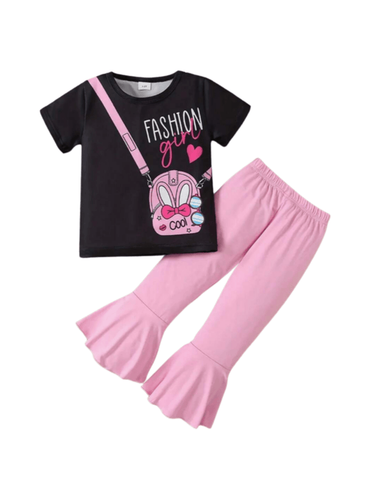 Baby & Kids 2pcs Printed T-shirt Long Pant Set (3mths - 8yrs) - Childrengoods