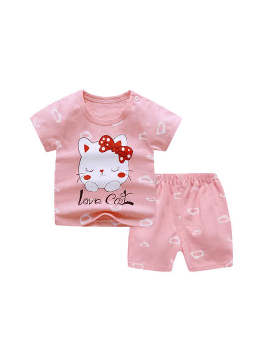 Baby & Kids 2pcs Printed T-shirt Set (3mths - 6yrs) - Childrengoods