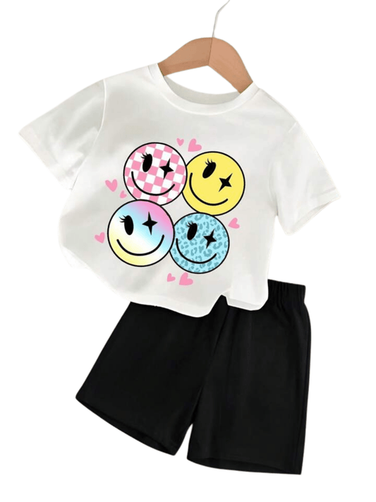 Baby & Kids Sticker Printed T-shirt & Shorts Pant Set - Childrengoods