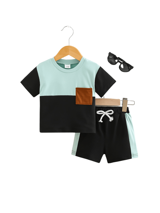Baby & Kids White & Black T-shirt & Shorts Pant Set - Childrengoods