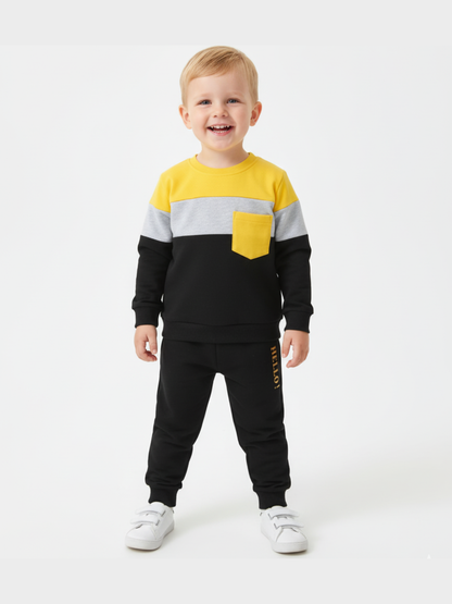 Boys' Color-Block Sweatshirt & Joggers Set