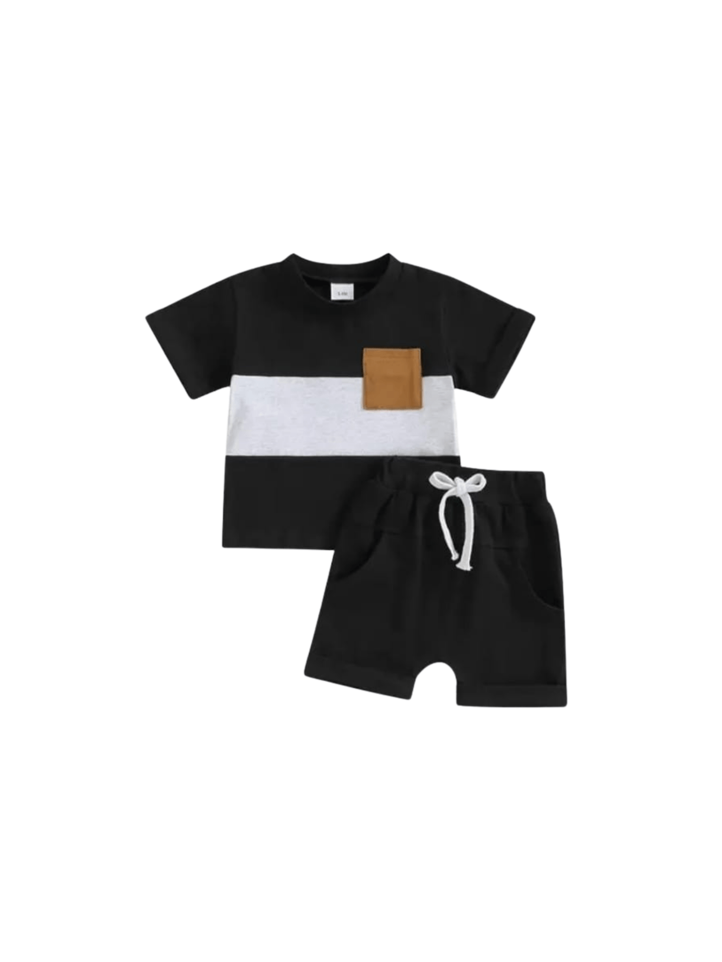 Baby & Kids White & Black T-shirt & Shorts Pant Set - Childrengoods